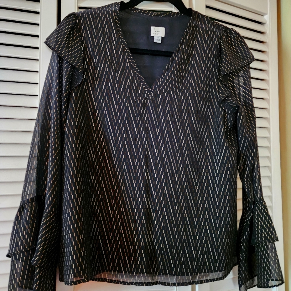 Black and gold blouse, XS